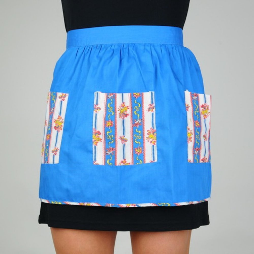 Vintage APRON Blue with pocket